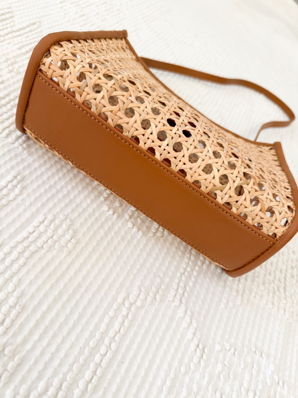 Bembien Eliza Rattan Shoulder Bag Anthropologie Woven Wicker Leather - Picture 2 of 7